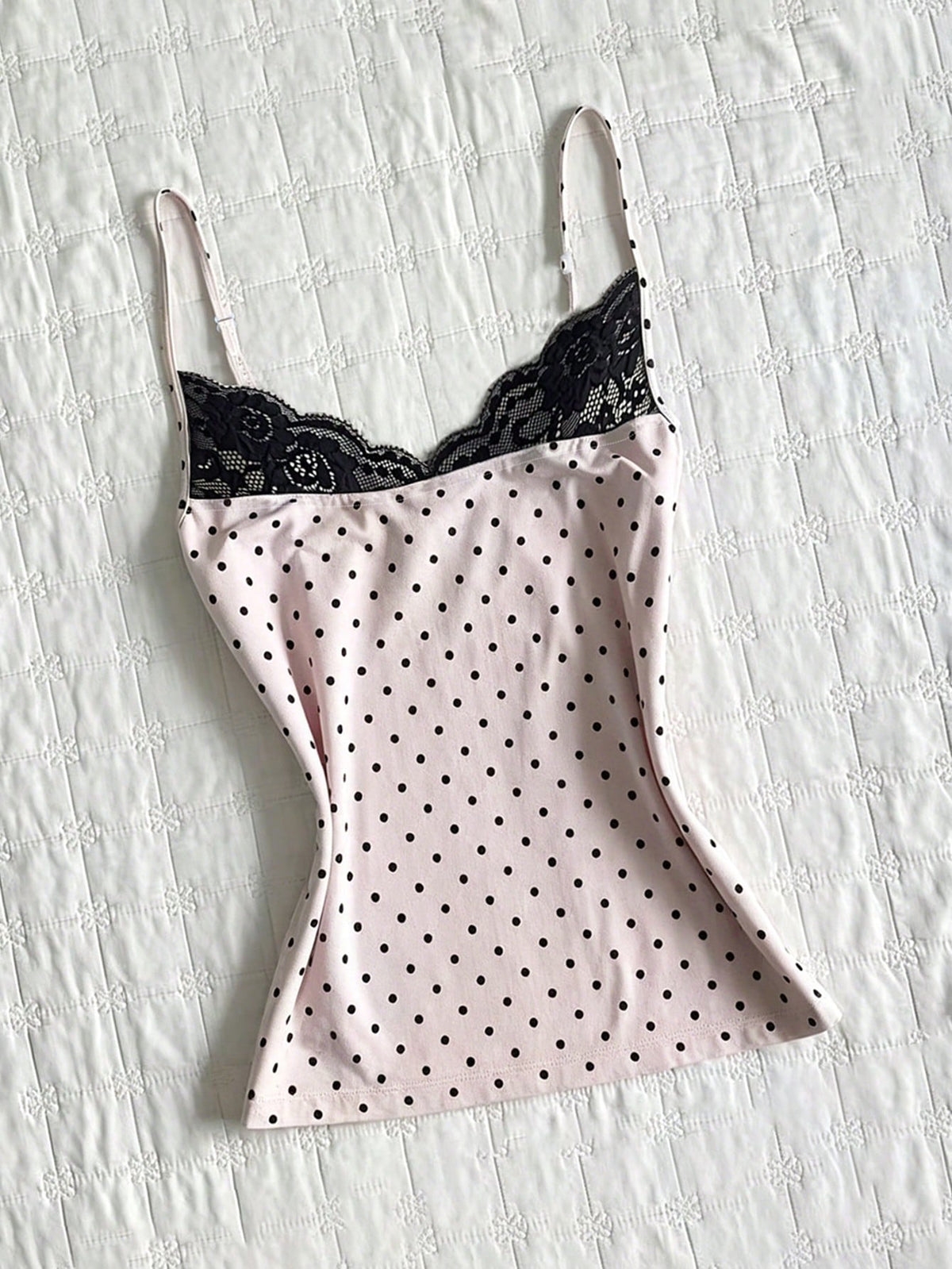 IslaSuriya Women's Summer Polka Dot Lace Collar Camisole