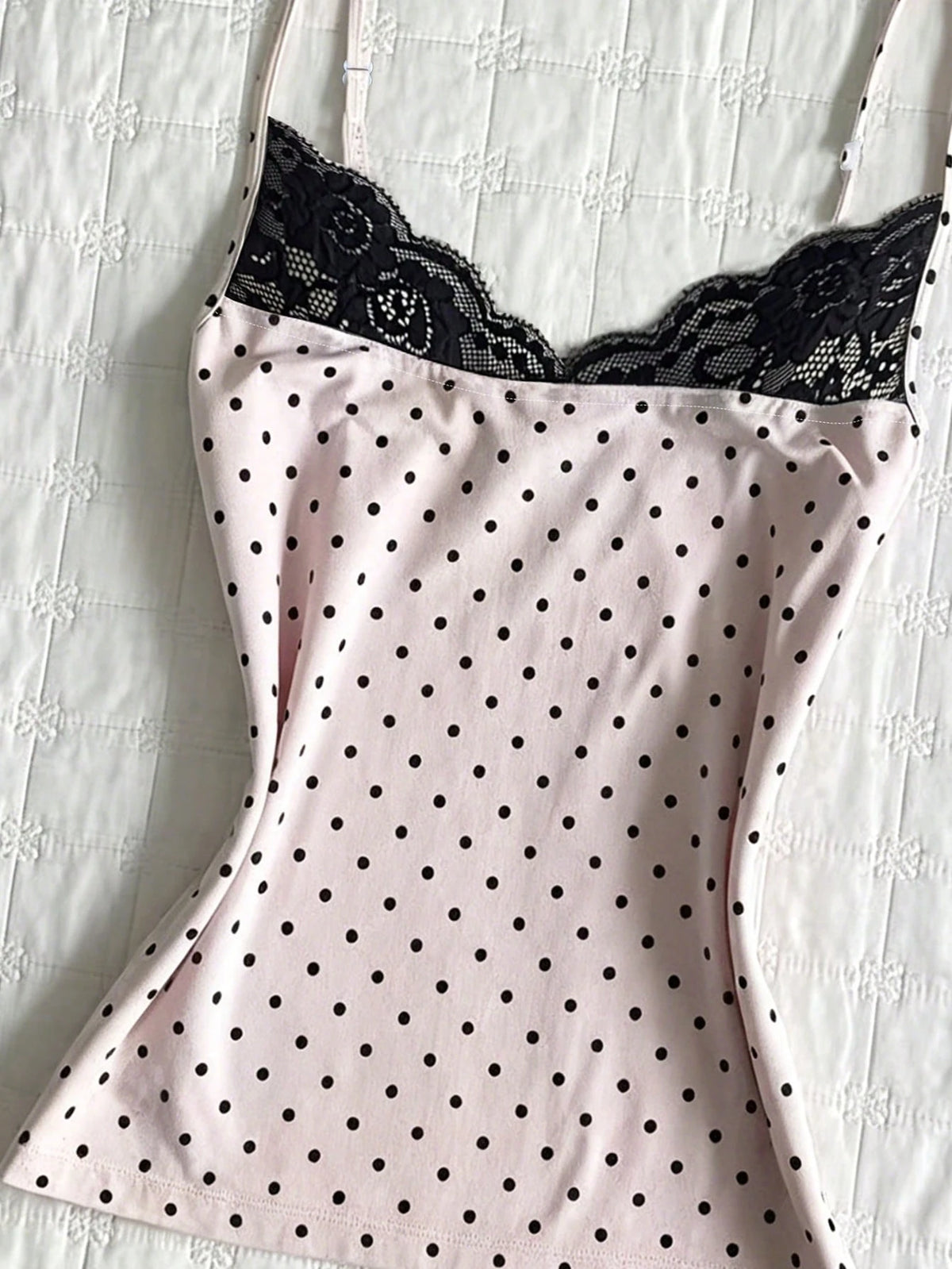 IslaSuriya Women's Summer Polka Dot Lace Collar Camisole