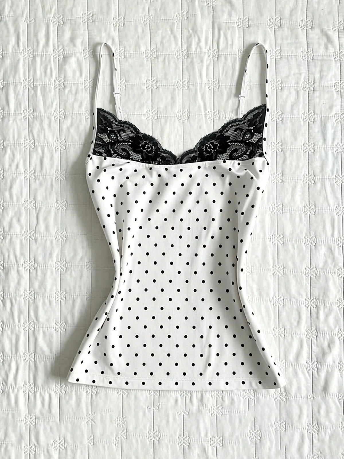 IslaSuriya Women's Summer Polka Dot Lace Collar Camisole