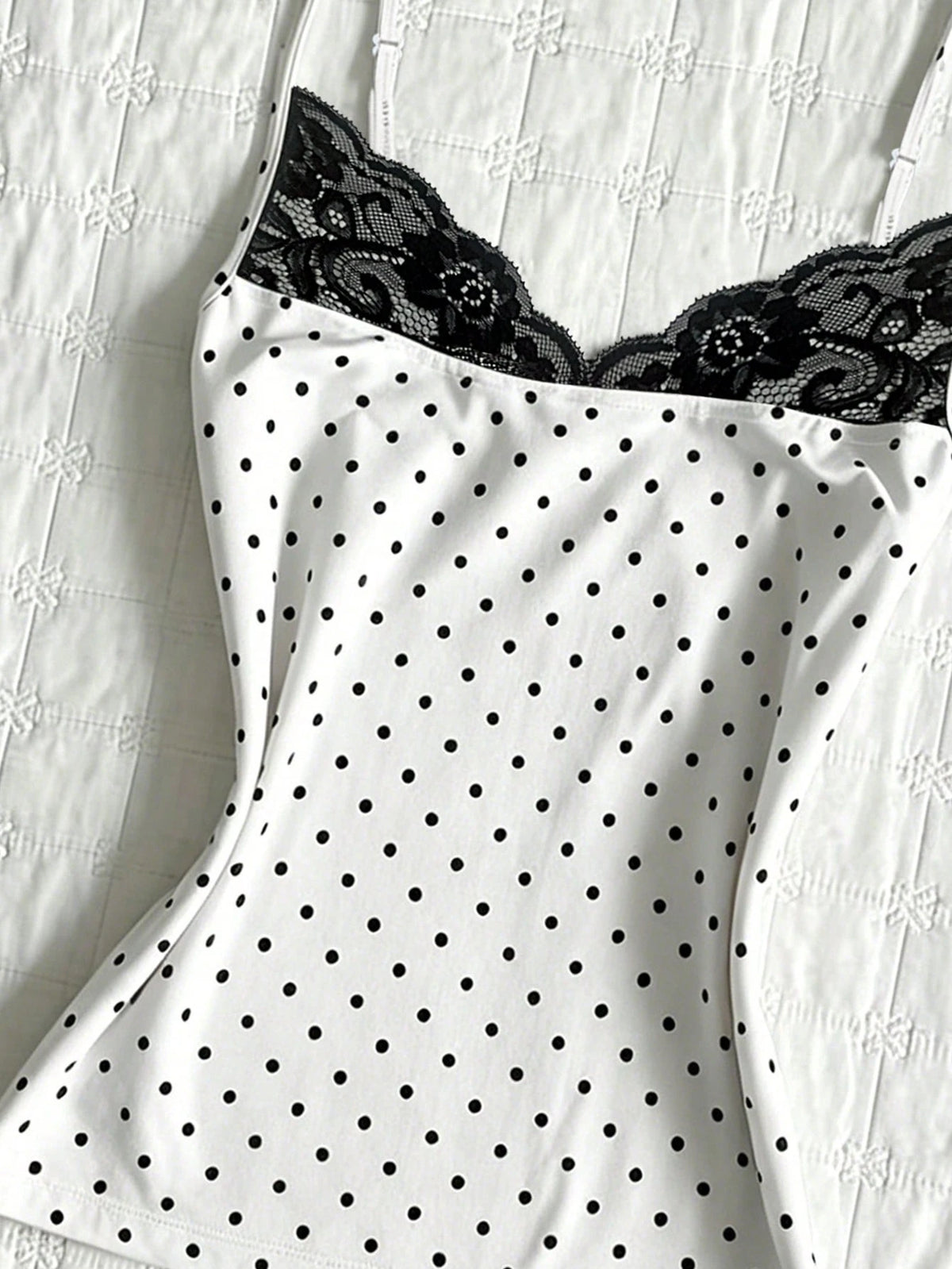 IslaSuriya Women's Summer Polka Dot Lace Collar Camisole