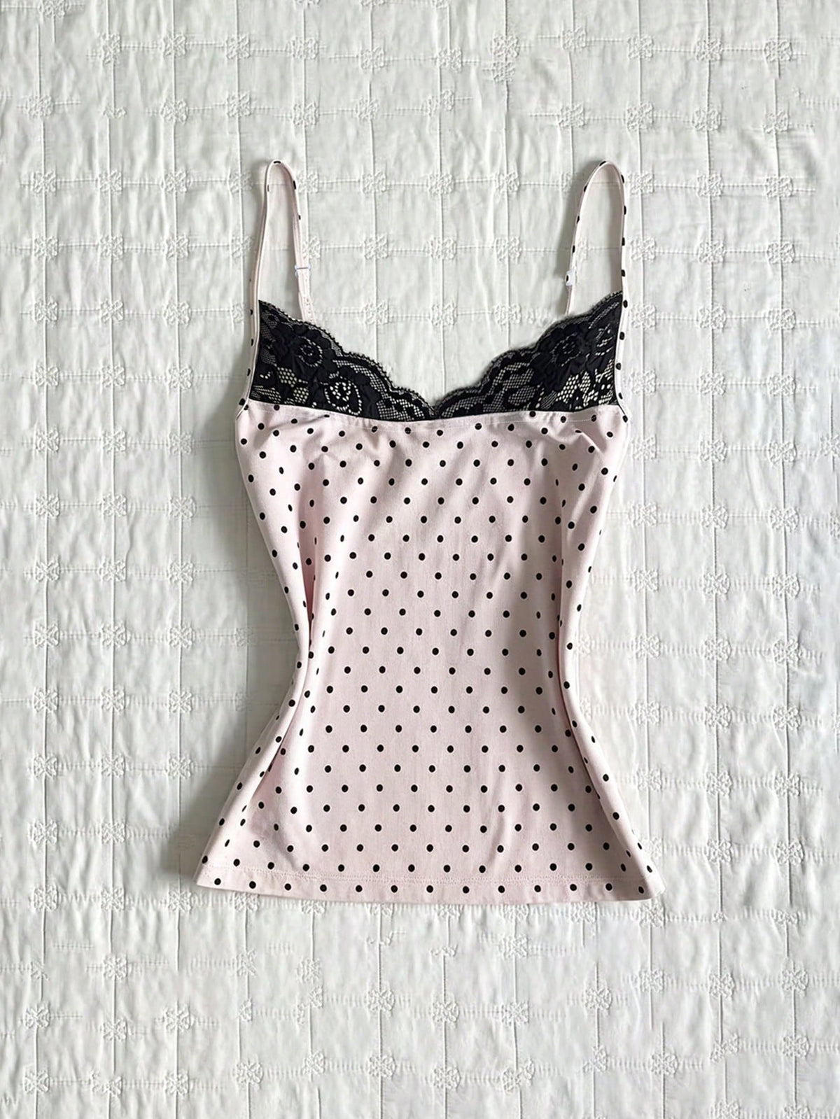 IslaSuriya Women's Summer Polka Dot Lace Collar Camisole