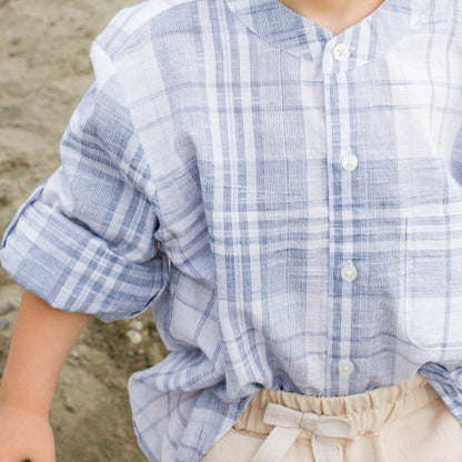 James Shirt - Blue-slub Check