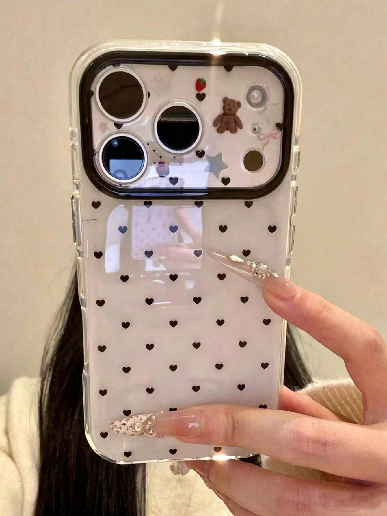 Jelly 2-In-1 Phone Case Compatible With Apple 17 Pro Max, Korean-Style Large Hole Mesh Phone Cover