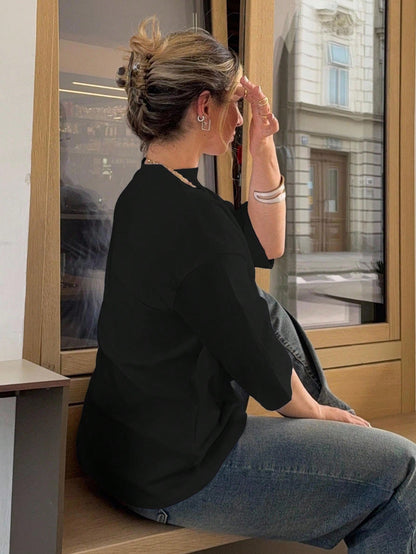 Jeta Ari Summer Loose Business Casual Plain Short Sleeve T-Shirt For Women Oversized T-Shirt