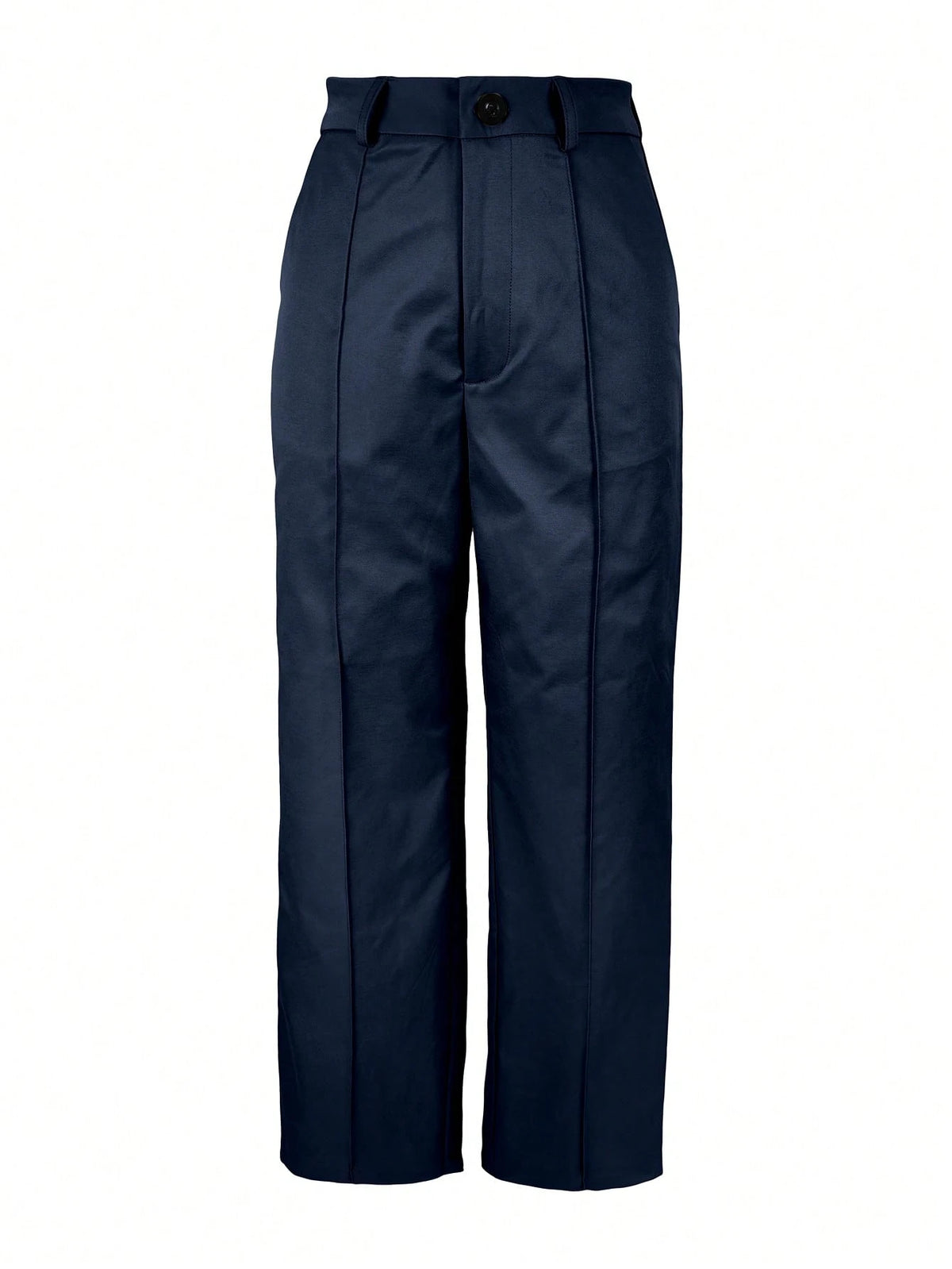 Jisfaneya Women's (No Belt) Solid-Color Zipper-Pocket Button-Front Casual Commuter Elegant, Fashionable, And Versatile Trousers
