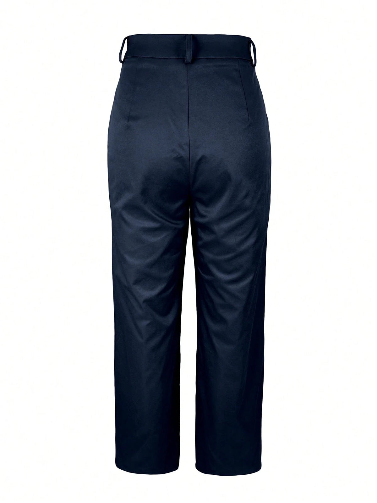 Jisfaneya Women's (No Belt) Solid-Color Zipper-Pocket Button-Front Casual Commuter Elegant, Fashionable, And Versatile Trousers