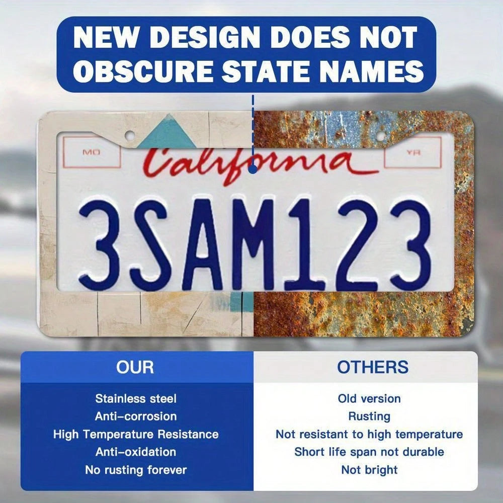 [JIT Available]2D Flat Sturdy Metal License Plate Frame- Matthew 19:26 Inspirational Design, Featuring A Pink And Striking Text, Suitable Various Vehicles, Durable Car License Plate Frame, Vehicle Ac