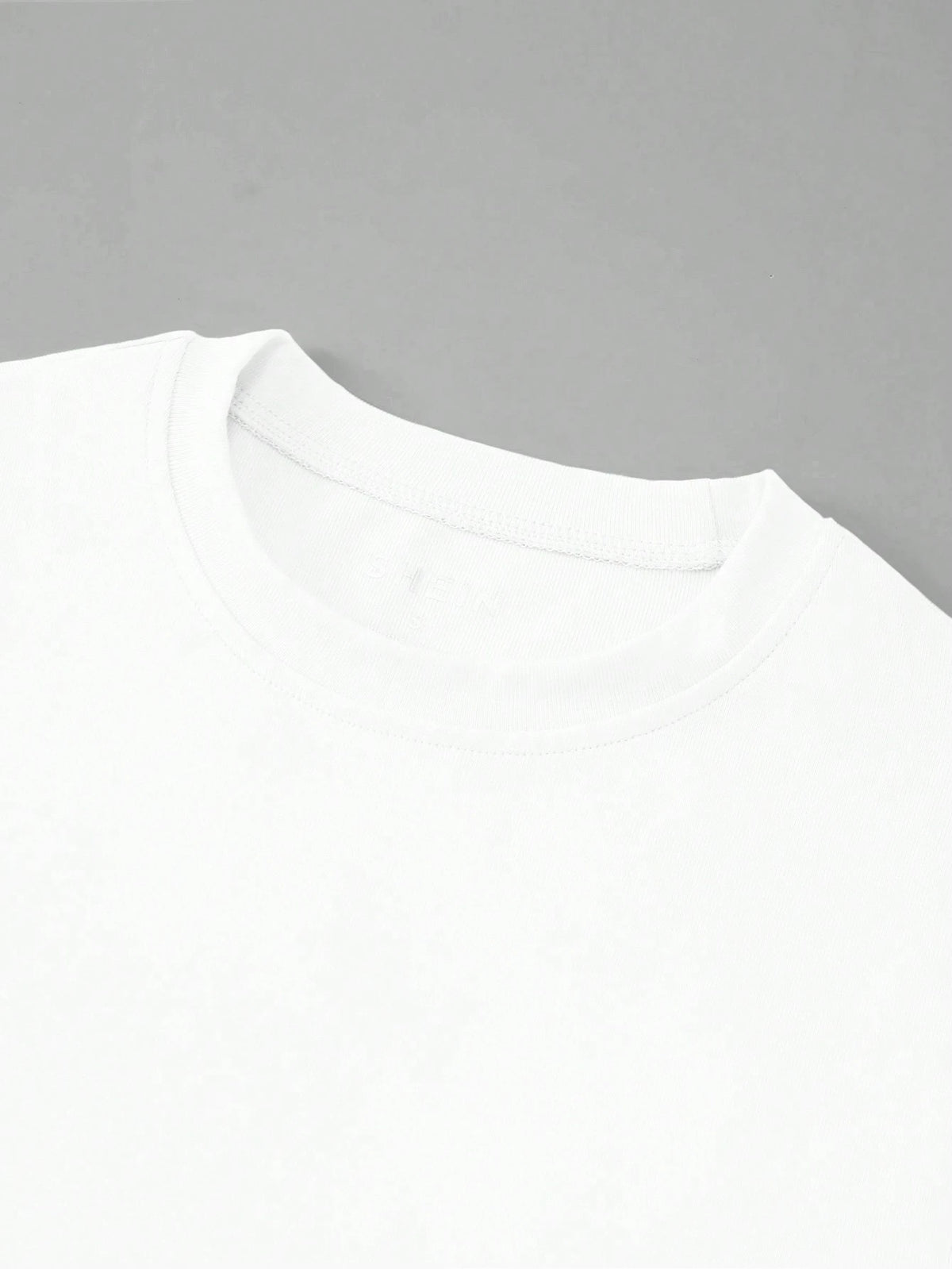 Jouncy Women Casual Versatile Fitted White Cropped Round Neck T-Shirt