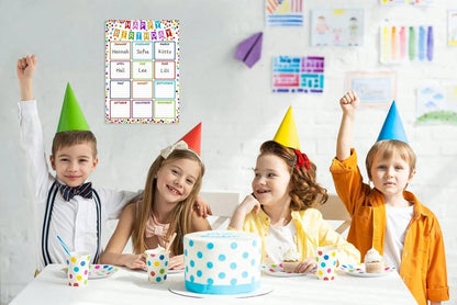 JUESMOS Confetti Happy Birthday Chart Poster For Classroom- Birthday Gifts Class Birthday Calendar Posters For Classroom Birthday Bulletin Board Decorations Back To School Teacher Supplies