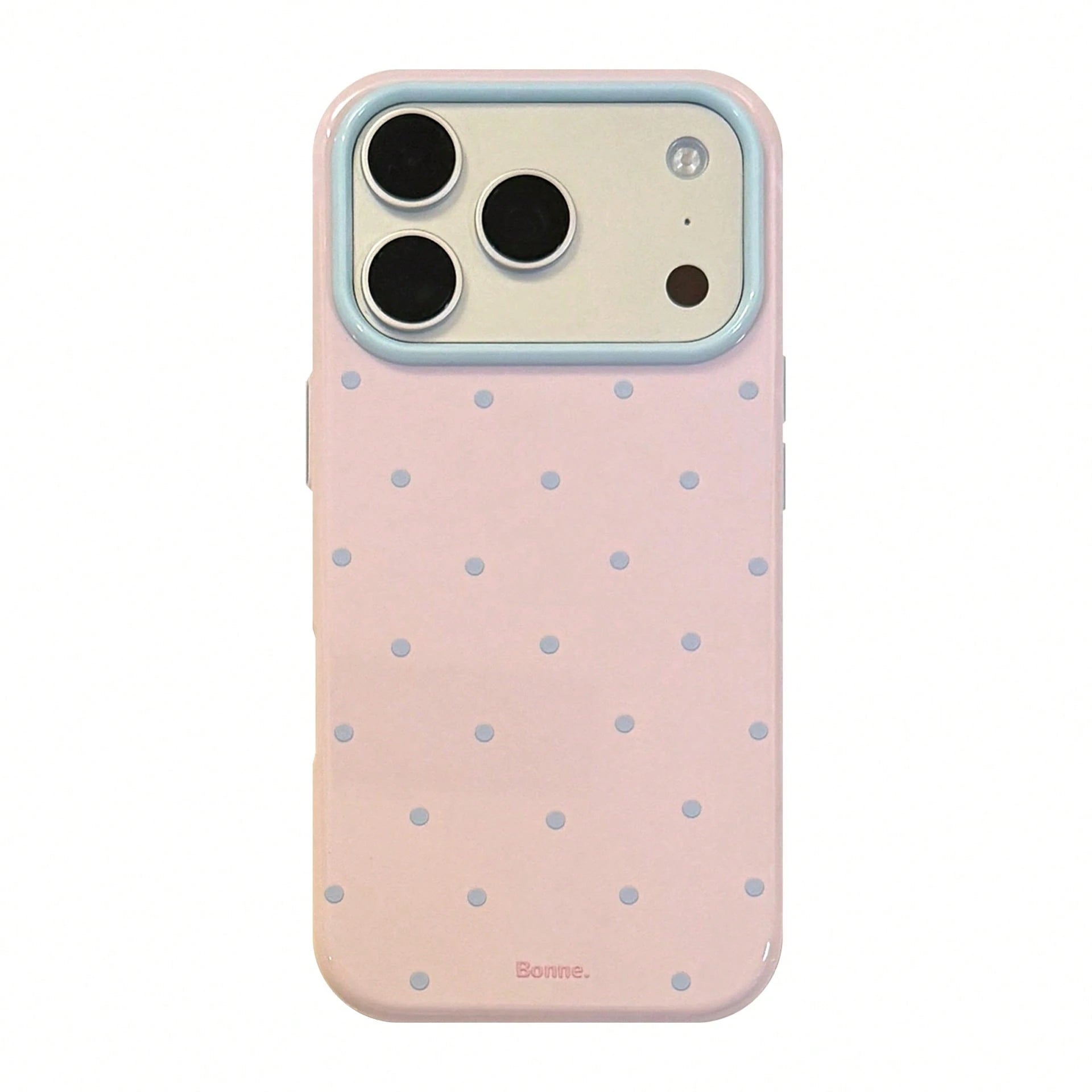 Kavenfort Fashionable INS Style Polka Dot Phone Case, Compatible With 17, 16 Pro, Anti-Drop 15, Macaron Color Block 14, Soft Case 13, Girly, Geometric, Minimalist, Fresh & Simple, Color Block Style, N