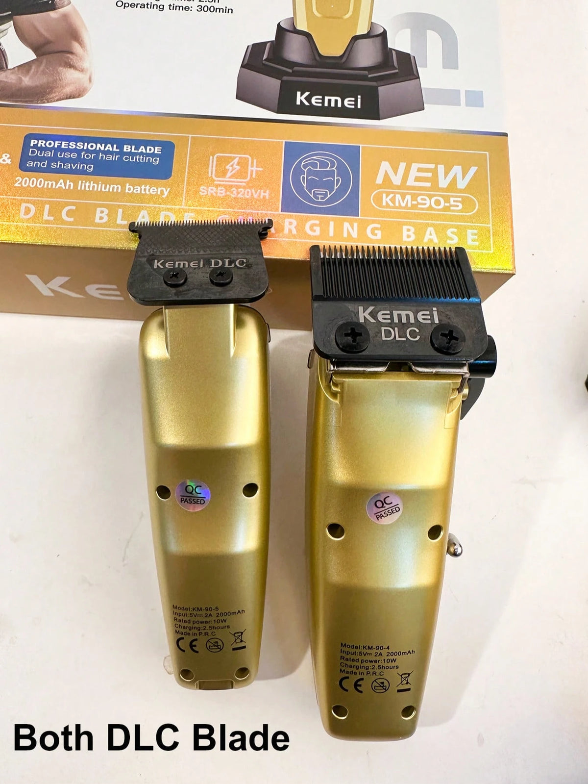 Kemei 2pcs Electric Hair Clipper + Trimmer Set, KM-90-4 And KM-90-5 Electric Hair Clippers, Men's Christmas & New Year Gift, Salon Haircut + Trimming Set, 0mm Precision Hair Clipper, Beard Trimmer KM