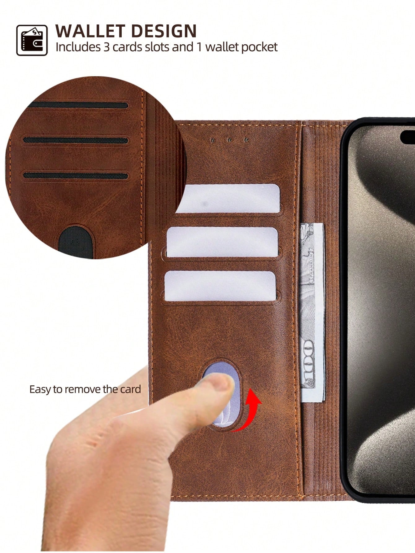 keyunfei Calf Skin Pattern Card Holder Wallet PU Leather Flip Cover Phone Case Compatible With Apple 14 Pro Max/Galaxy A34 5G/Galaxy Note20/Galaxy S20 FE/ POCO X4PRO 5G/ Note 12 4G/Honor X7A 4G/ P30 L