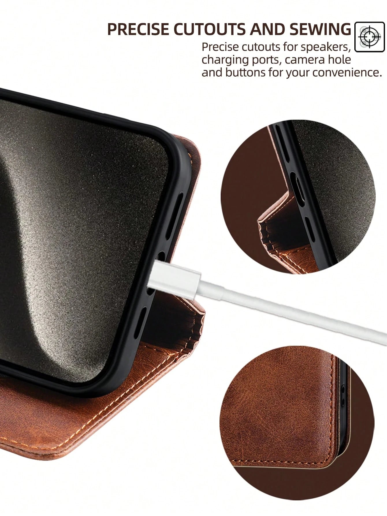keyunfei Calf Skin Pattern Card Holder Wallet PU Leather Flip Cover Phone Case Compatible With Apple 14 Pro Max/Galaxy A34 5G/Galaxy Note20/Galaxy S20 FE/ POCO X4PRO 5G/ Note 12 4G/Honor X7A 4G/ P30 L