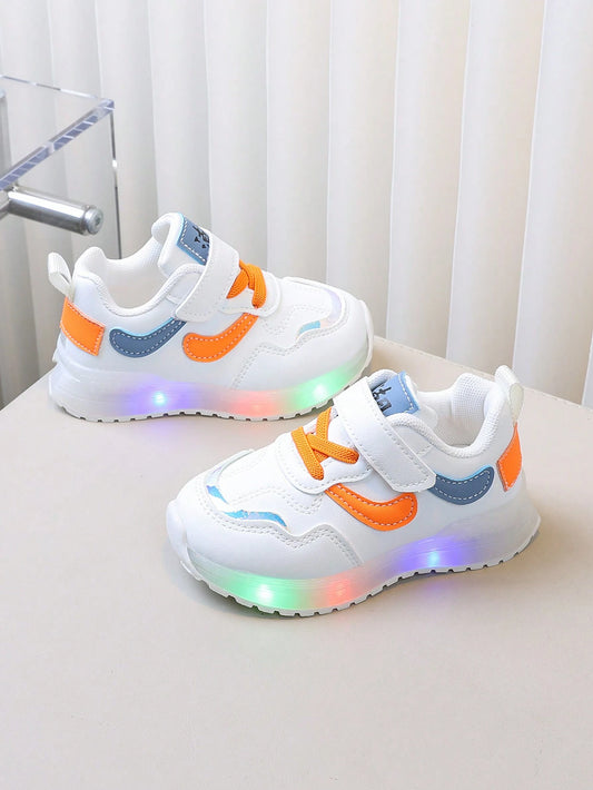 Kids Fashion Versatile LED Lighting Sports Shoes, For Spring & Autumn