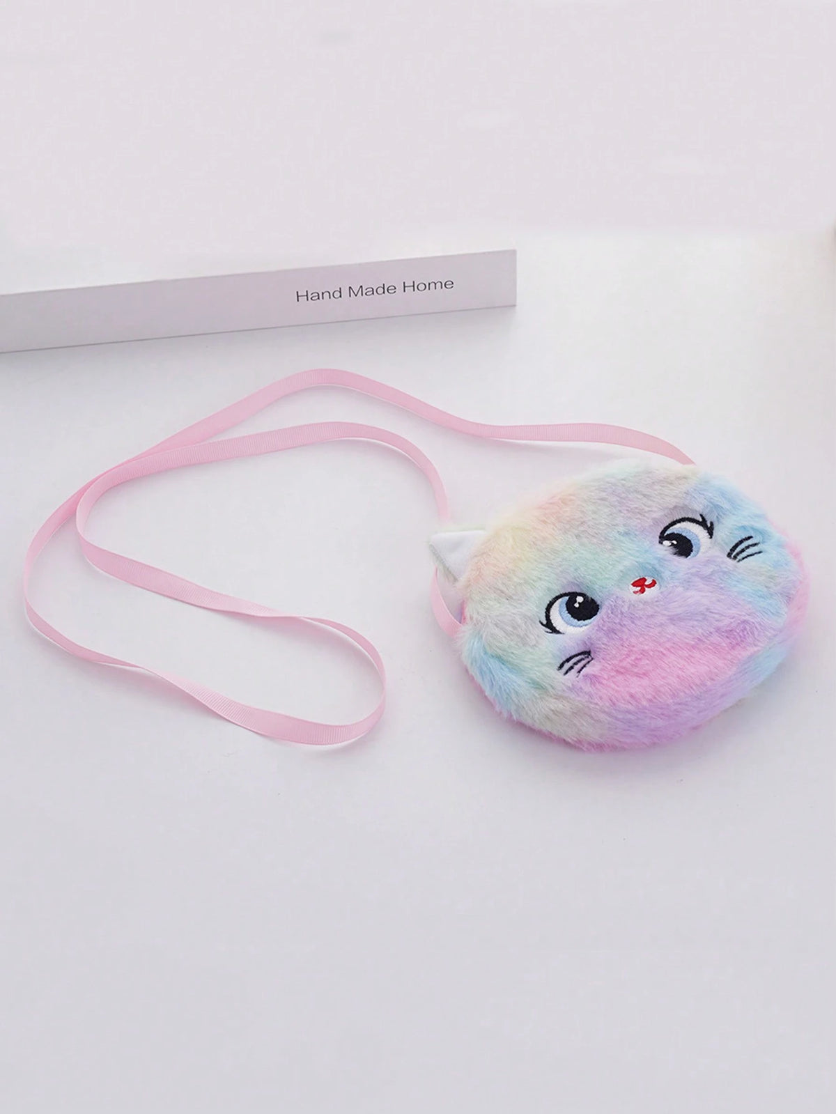 Kids Plush Cat Messenger Bag Coin Purse, Primary School Student Festival Gift Cartoon Bag