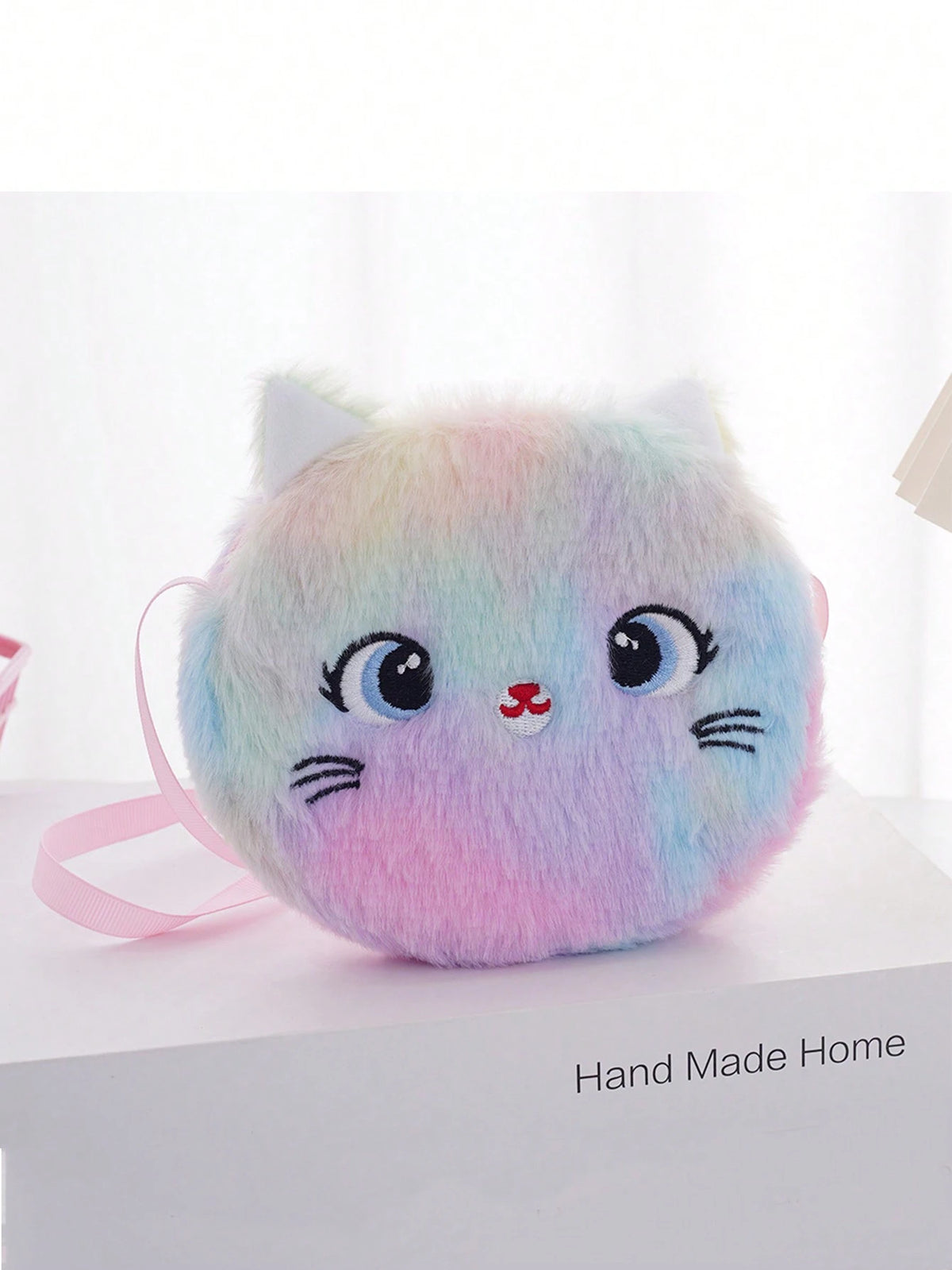 Kids Plush Cat Messenger Bag Coin Purse, Primary School Student Festival Gift Cartoon Bag