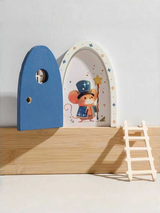 Kids Room Decor, Girls Bedroom Accessories, Nursery Decor, Wooden Cartoon Fairy Door, Mini Ladder Decor, Fairy Door Ornaments, Colorful Heart Fairy Door, Home Decor, Photo Prop, Christmas, Halloween