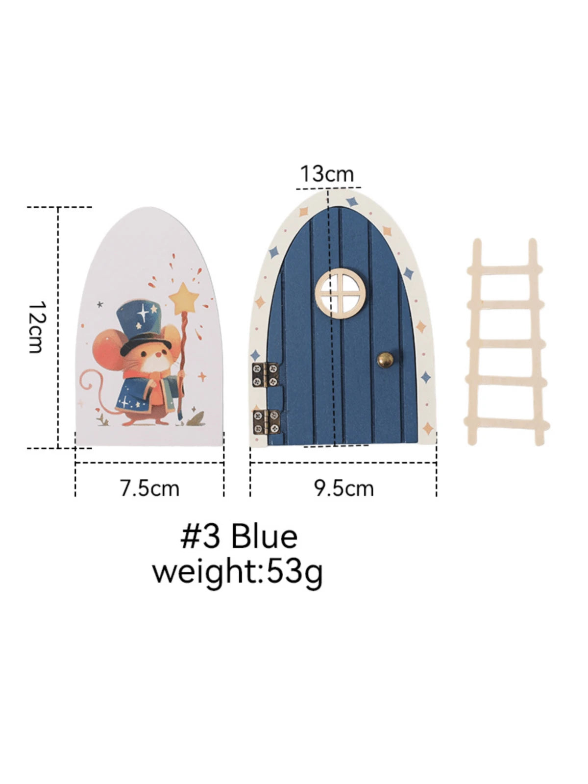 Kids Room Decor, Girls Bedroom Accessories, Nursery Decor, Wooden Cartoon Fairy Door, Mini Ladder Decor, Fairy Door Ornaments, Colorful Heart Fairy Door, Home Decor, Photo Prop, Christmas, Halloween