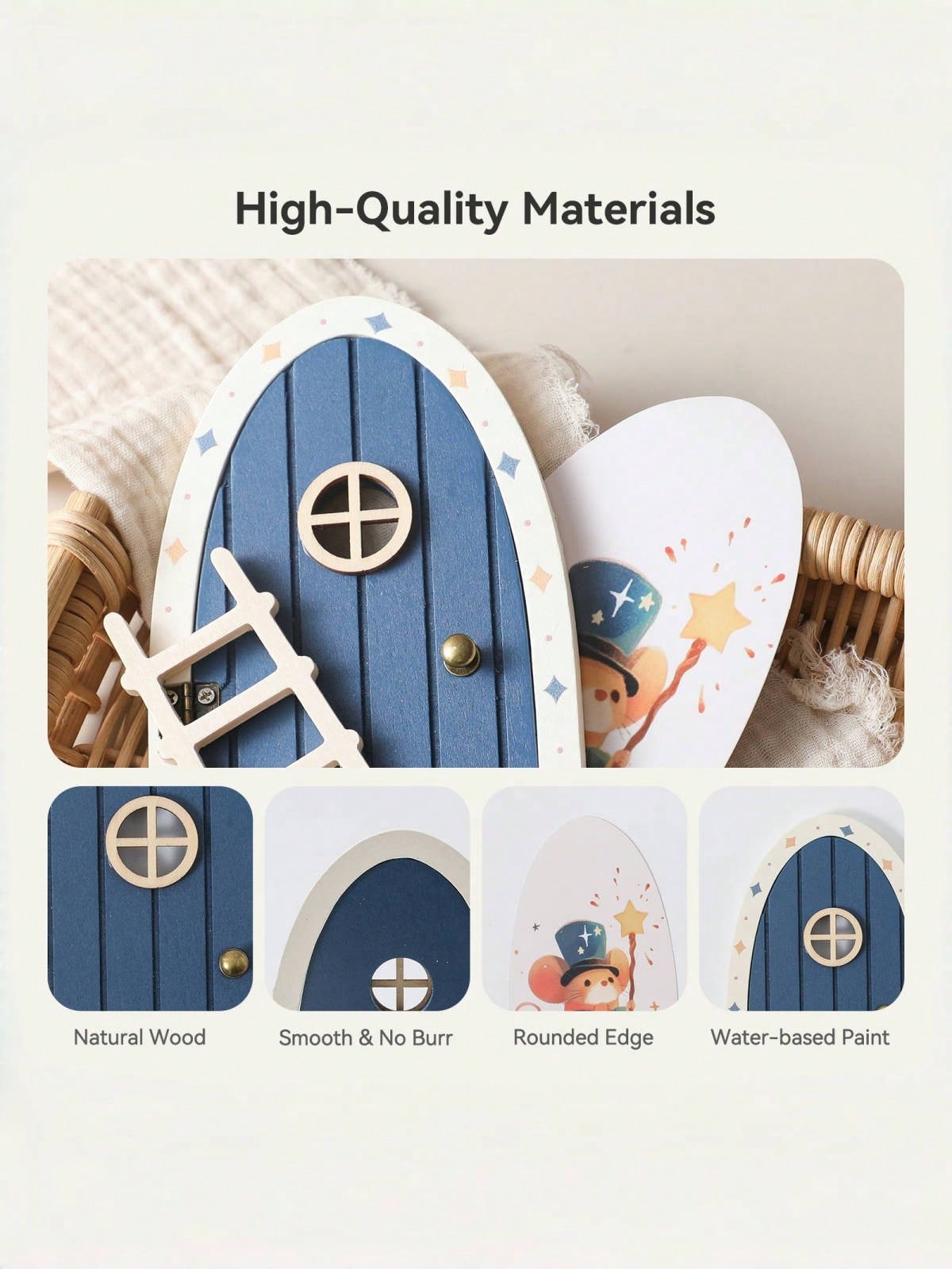 Kids Room Decor, Girls Bedroom Accessories, Nursery Decor, Wooden Cartoon Fairy Door, Mini Ladder Decor, Fairy Door Ornaments, Colorful Heart Fairy Door, Home Decor, Photo Prop, Christmas, Halloween