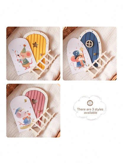 Kids Room Decor, Girls Bedroom Accessories, Nursery Decor, Wooden Cartoon Fairy Door, Mini Ladder Decor, Fairy Door Ornaments, Colorful Heart Fairy Door, Home Decor, Photo Prop, Christmas, Halloween