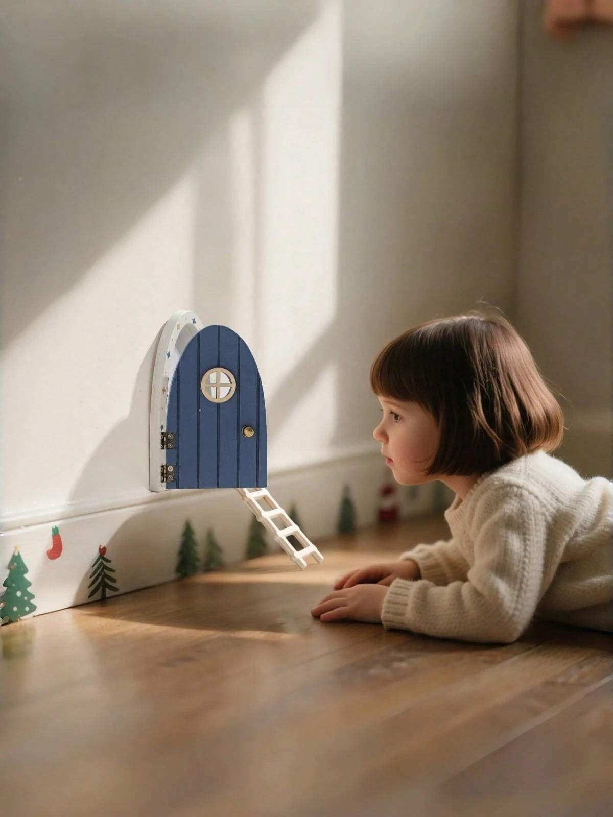 Kids Room Decor, Girls Bedroom Accessories, Nursery Decor, Wooden Cartoon Fairy Door, Mini Ladder Decor, Fairy Door Ornaments, Colorful Heart Fairy Door, Home Decor, Photo Prop, Christmas, Halloween