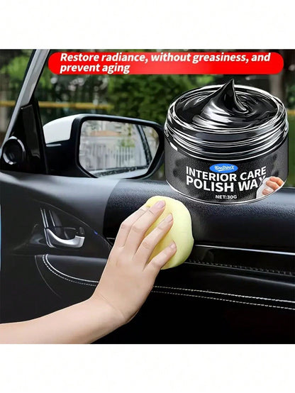 KineShineX Car Interior Polishing And Repair Paste, Car Scratch Repair Wax, Polishing And Repair Paste For Car Interior Leather Seats, Dashboard, Steering Wheel And Center Console, Car Tire Polish, Ca