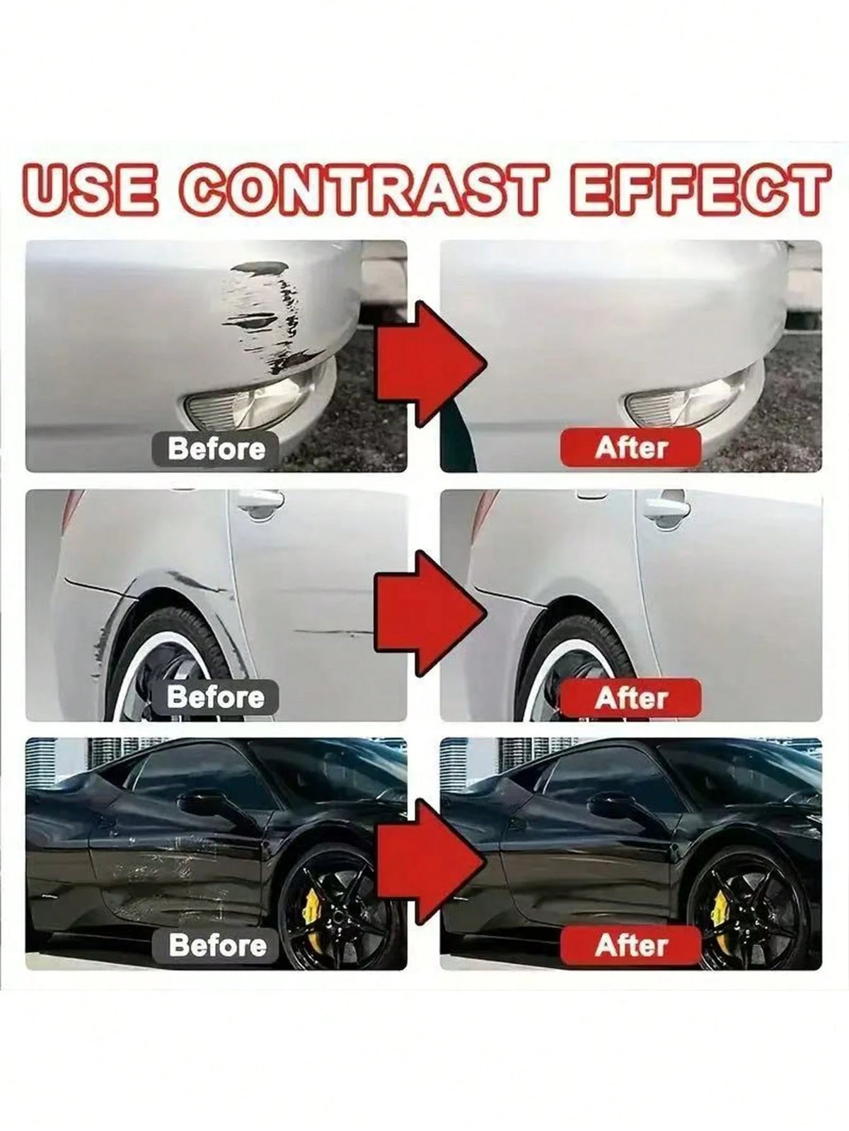 KineShineX Car Scratch Repair Paste, Car Wheel Rim Refurbishment Paste, Wear Mark Repair Paste, Plastic Trim Scratch Repair Polishing Paste, Car Accessories; Includes Car Cleaning Sponge