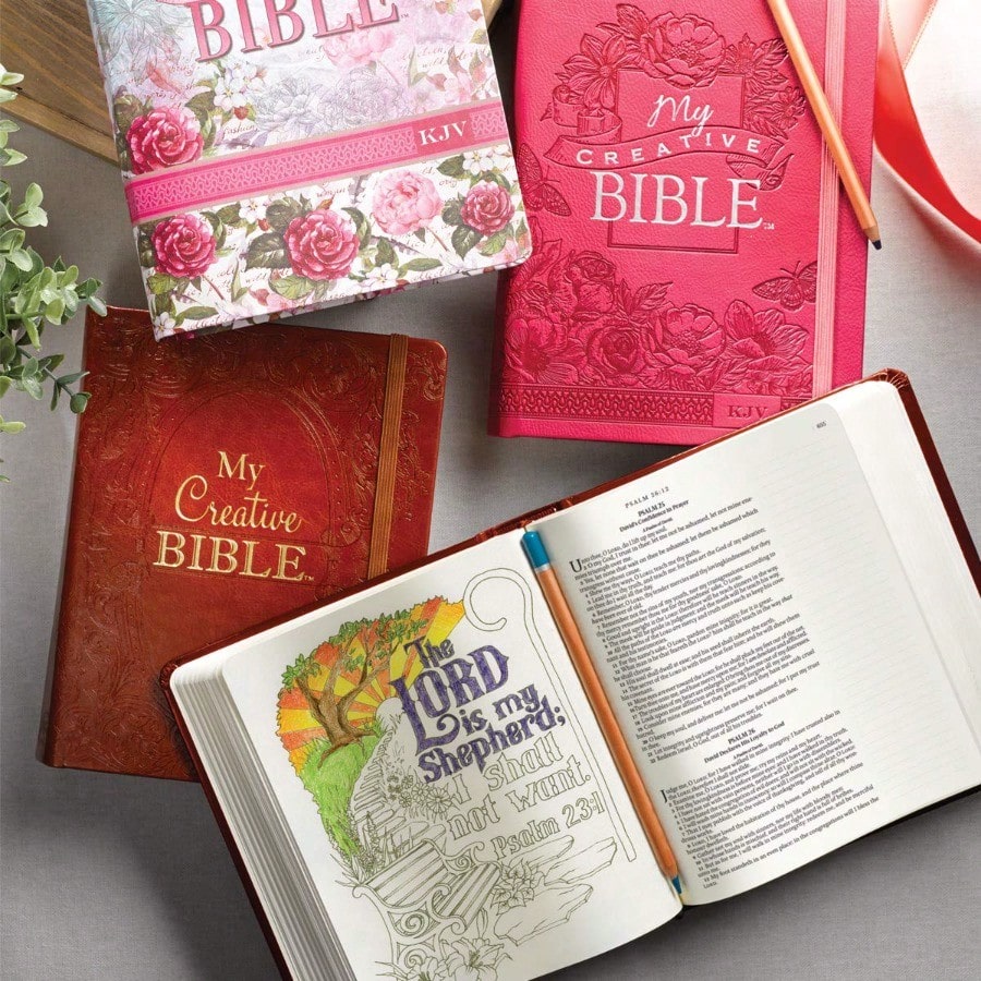 KJV Holy Bible, My Creative Bible, Faux Leather Flexcover- Ribbon Marker, King James Version, Pink Floral (KJV Creative Editions)