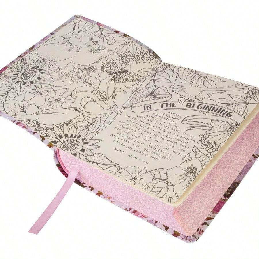 KJV Holy Bible, My Creative Bible, Faux Leather Flexcover- Ribbon Marker, King James Version, Pink Floral (KJV Creative Editions)