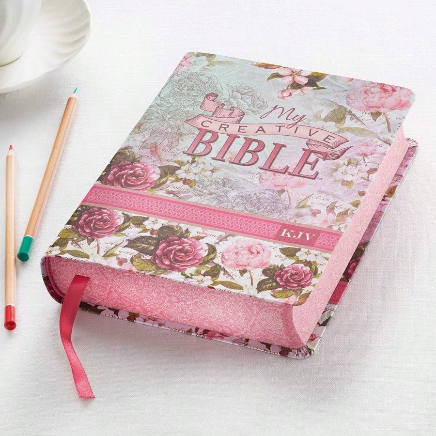 KJV Holy Bible, My Creative Bible, Faux Leather Flexcover- Ribbon Marker, King James Version, Pink Floral (KJV Creative Editions)