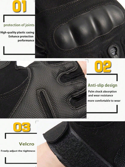 Knuckle Protection Fingerless Gloves Lightweight Fingerless Tactical Gloves Breathable Motorcycle Gloves For Men Women Military Gloves For Outdoor Hunting Motorcycling Climbing Cycling Hiking Bicycle