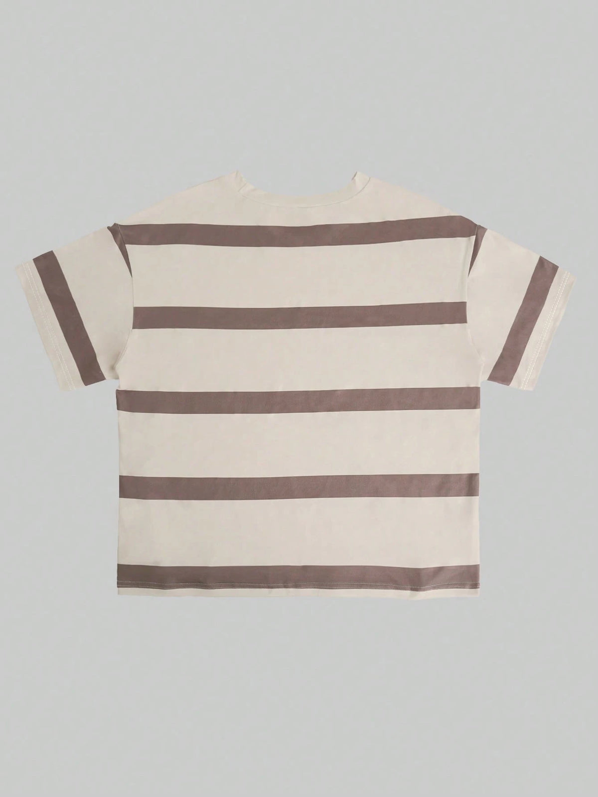 Korean Young Casual Loose Striped Short Sleeve Top, Spring Summer