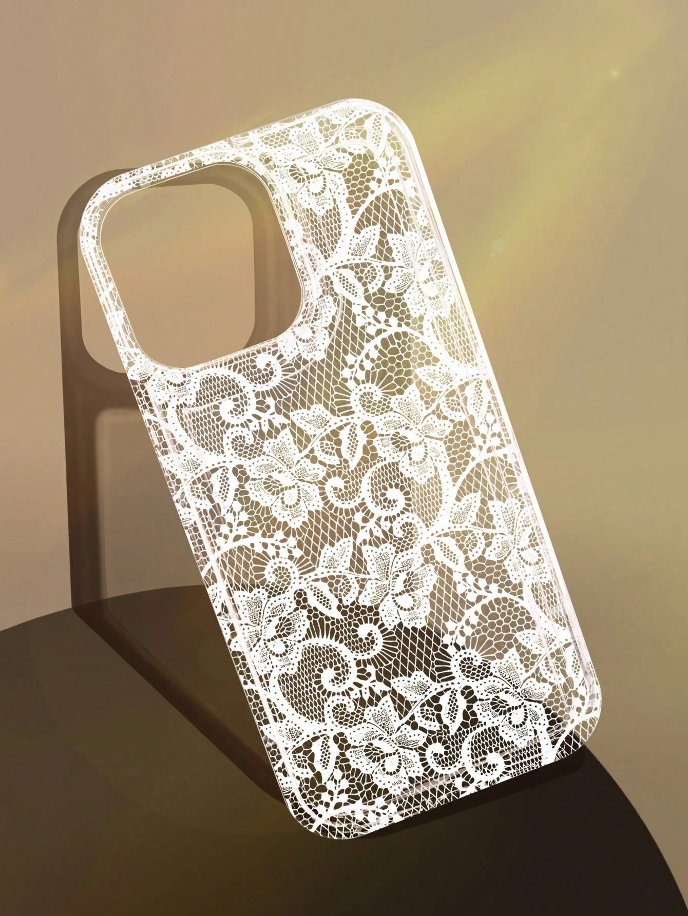 Lace Element White Fashion Soft Shockproof 1pc Anti-Slip Airbag Phone Case Compatible With IPhone 11/12/13/14/15/16 Pro Max Wedding Gift Party Birthday Anniversary