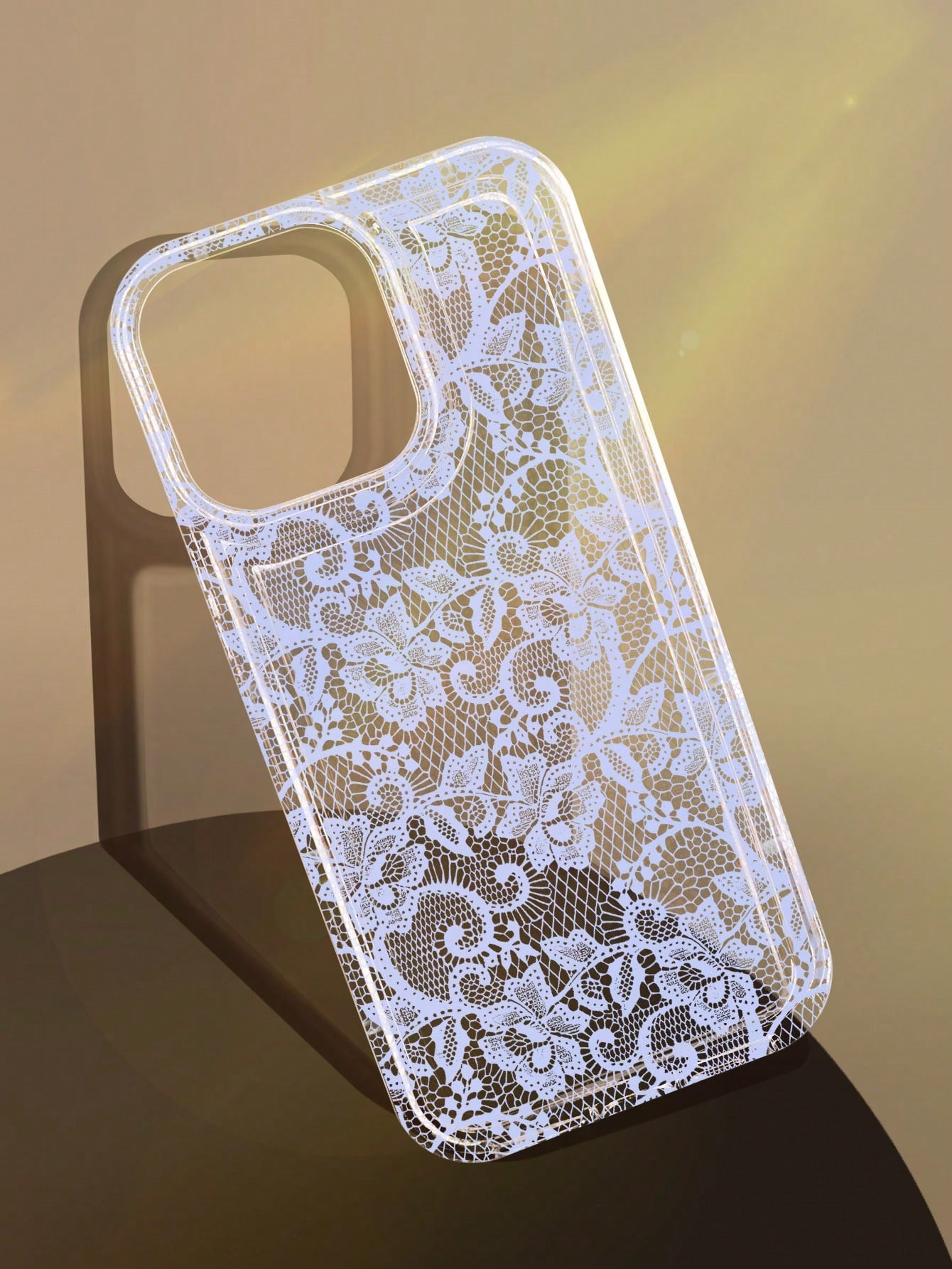 Lace Element White Fashion Soft Shockproof 1pc Anti-Slip Airbag Phone Case Compatible With IPhone 11/12/13/14/15/16 Pro Max Wedding Gift Party Birthday Anniversary