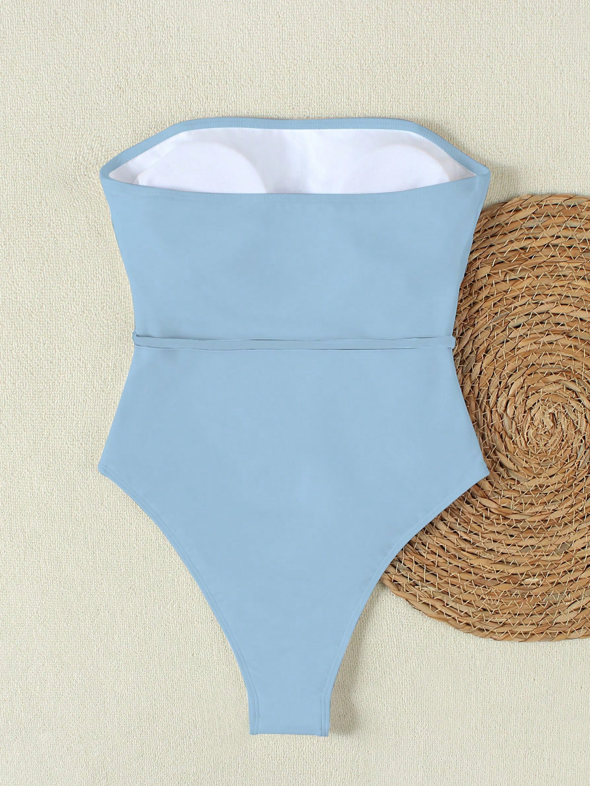 Ladies' French White Strapless Bikini, Waist Cinching And Slimming, Beach Vacation Swimsuit, Summer Spring 2026