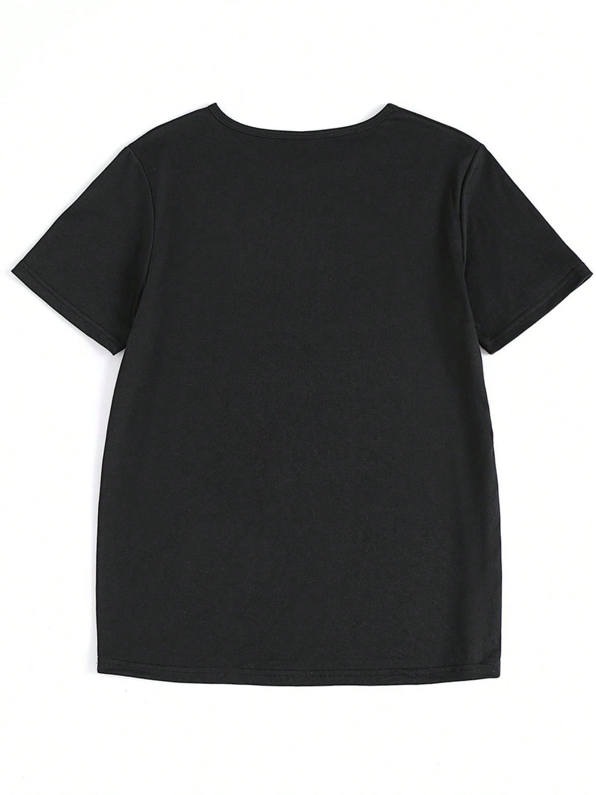 Ladies' Short Sleeve-Shirt Featuring Witch Letter QL20250220040, Summer- Relaxed Fit, A, Seasonal Apparel, Everyday Wear, Stylish, Soft Material, Breathable Fabric, Women'S Tee, Halloween