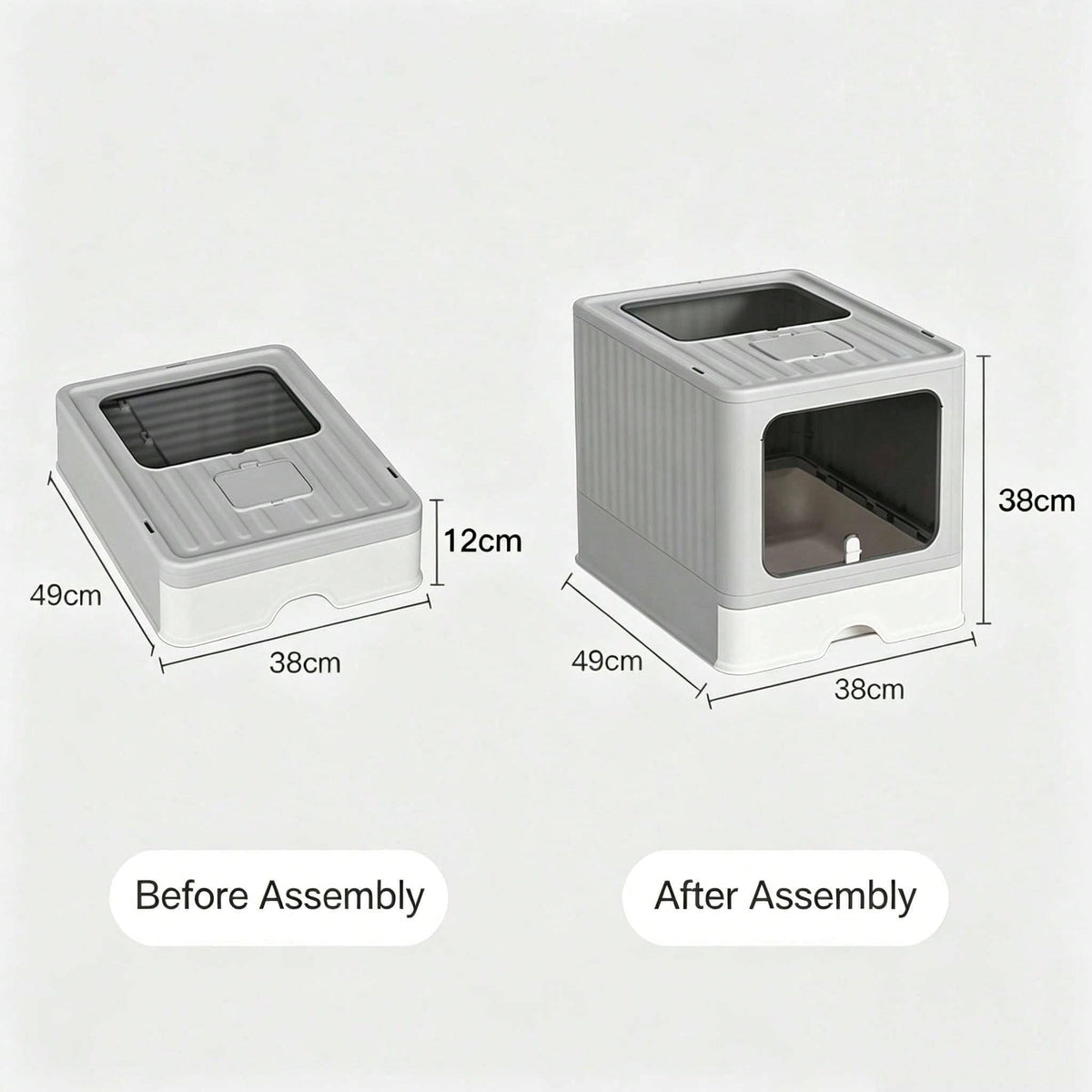 Large Capacity Hidden Drawer Kitty Litter Pan Easy Clean For Indoor Cats