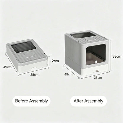 Large Capacity Hidden Drawer Kitty Litter Pan Easy Clean For Indoor Cats