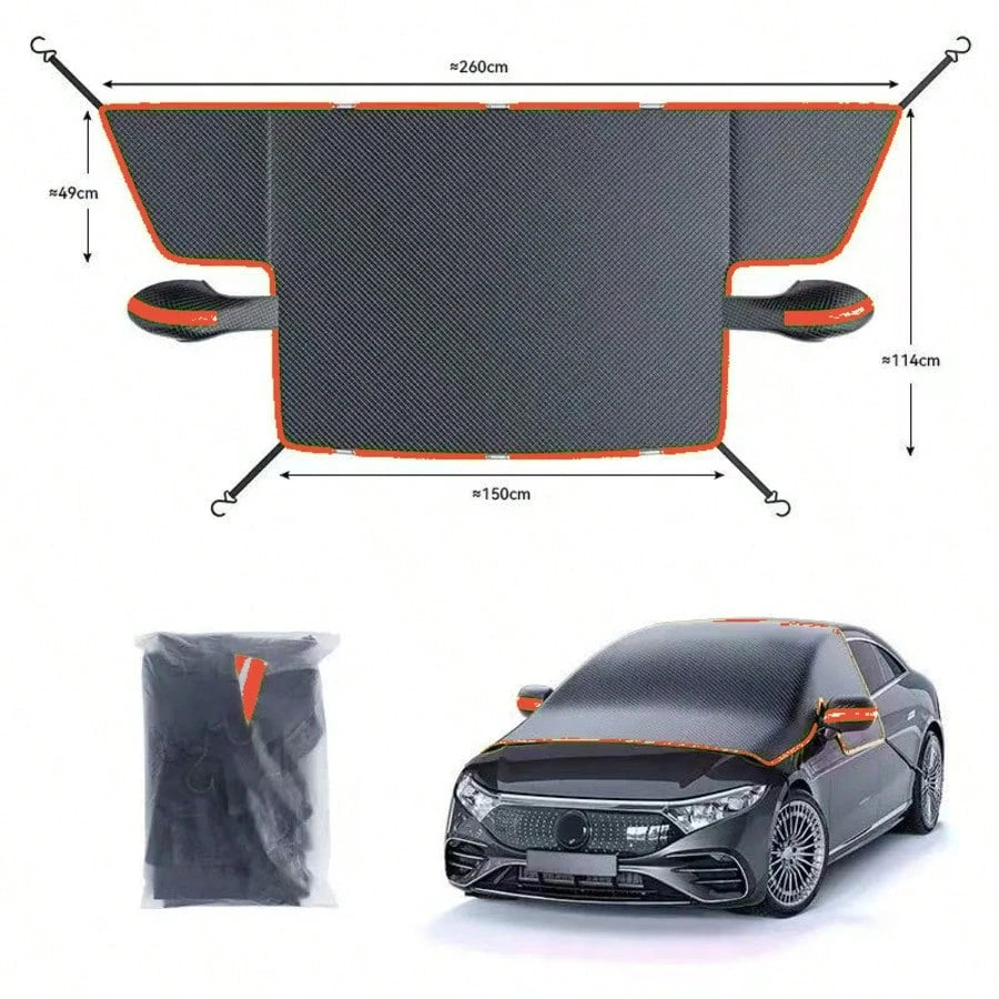 Large Car Windshield Frost And Snow Cover, Car Windshield Snow Cover With Side Window And Rearview Mirror Protective Covers, Winter Magnetic Windshield Frost And Snow Cover, Suitable For Most Vehicles