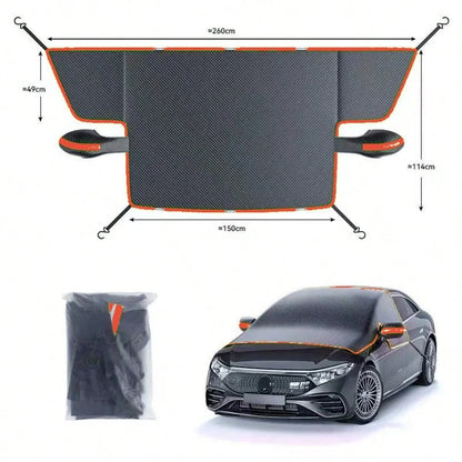 Large Car Windshield Frost And Snow Cover, Car Windshield Snow Cover With Side Window And Rearview Mirror Protective Covers, Winter Magnetic Windshield Frost And Snow Cover, Suitable For Most Vehicles