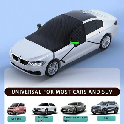 Large Car Windshield Frost And Snow Cover, Car Windshield Snow Cover With Side Window And Rearview Mirror Protective Covers, Winter Magnetic Windshield Frost And Snow Cover, Suitable For Most Vehicles