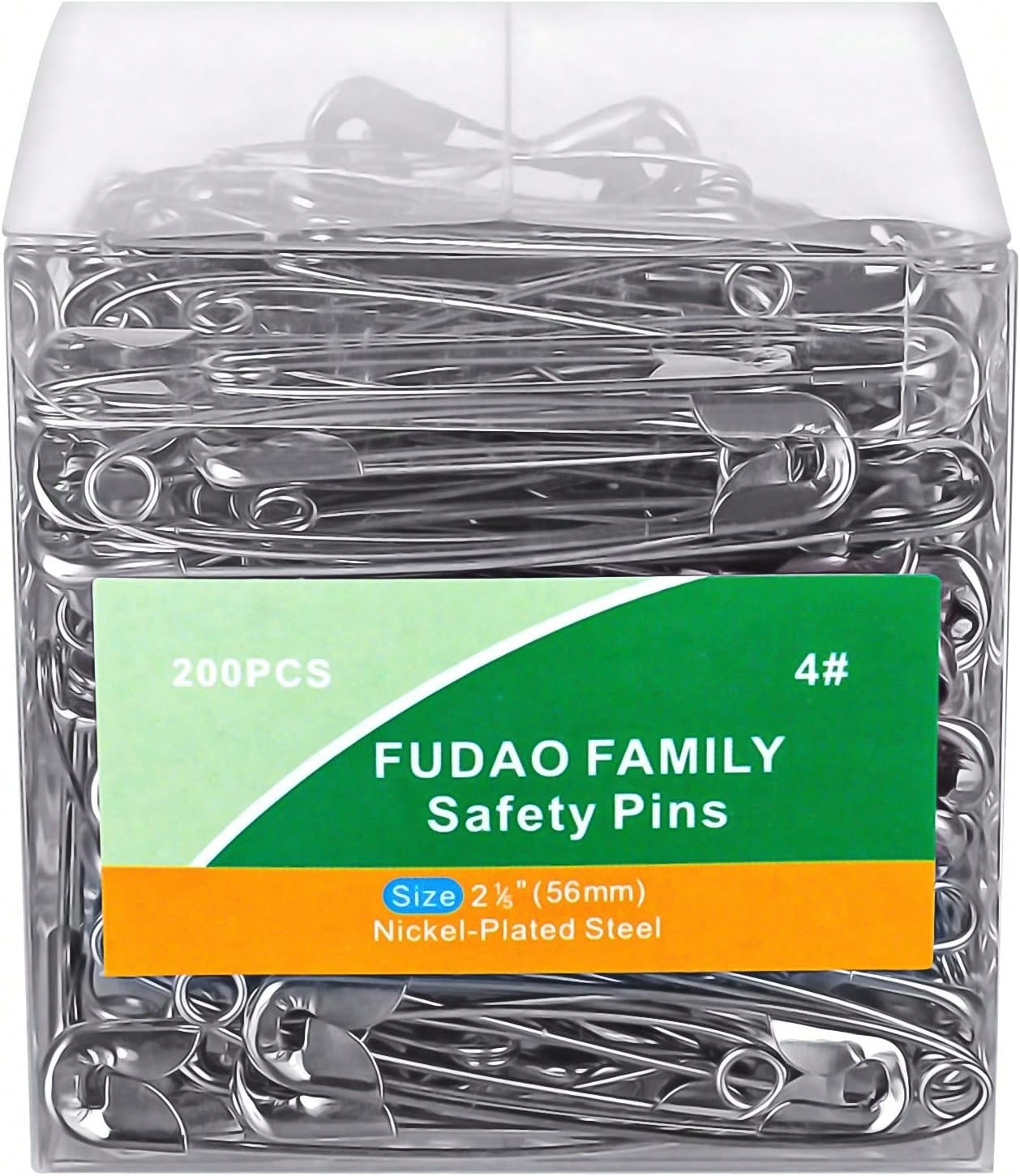 Large Safety Pins 22 Inches (56mm), Size 4, 200 Pcs, Nickel- Plated Steel (200)