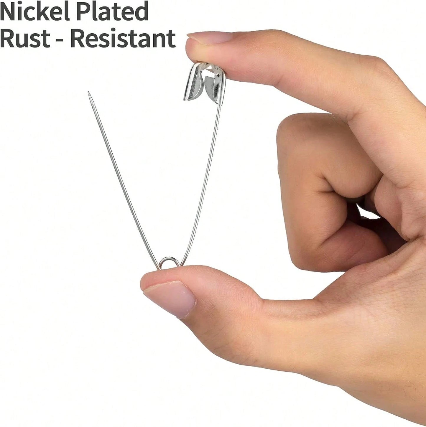 Large Safety Pins 22 Inches (56mm), Size 4, 200 Pcs, Nickel- Plated Steel (200)