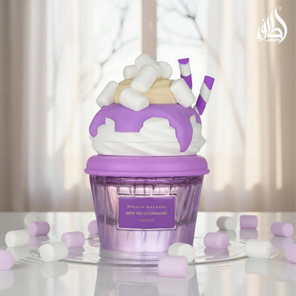 Lattafa Mallow Madness Eau De Parfum Give Me Gourmand Collection, Sweet Gourmand Fragrance, Marshmallow & Vanilla, Spray Form, 75ml, Long-Lasting Suitable For Dating, Parties And Business The Perfect