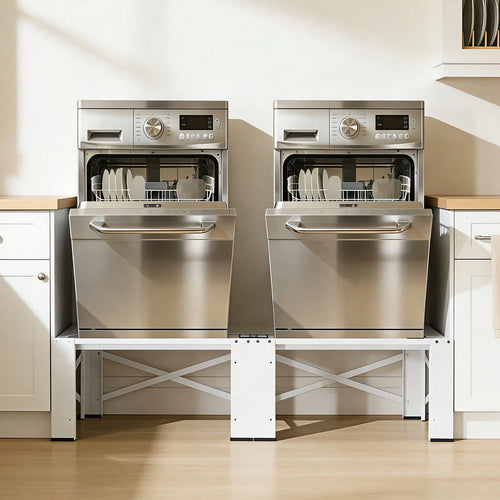 Laundry Pedestal, 12 In Height, Washer And Dryer Pedestals With 700 Lbs Weight Load Capacity, Non-Slip Feet, 28.3 X 28.3 In Washing Machine Stand Universal Fit, White, 2 Pack