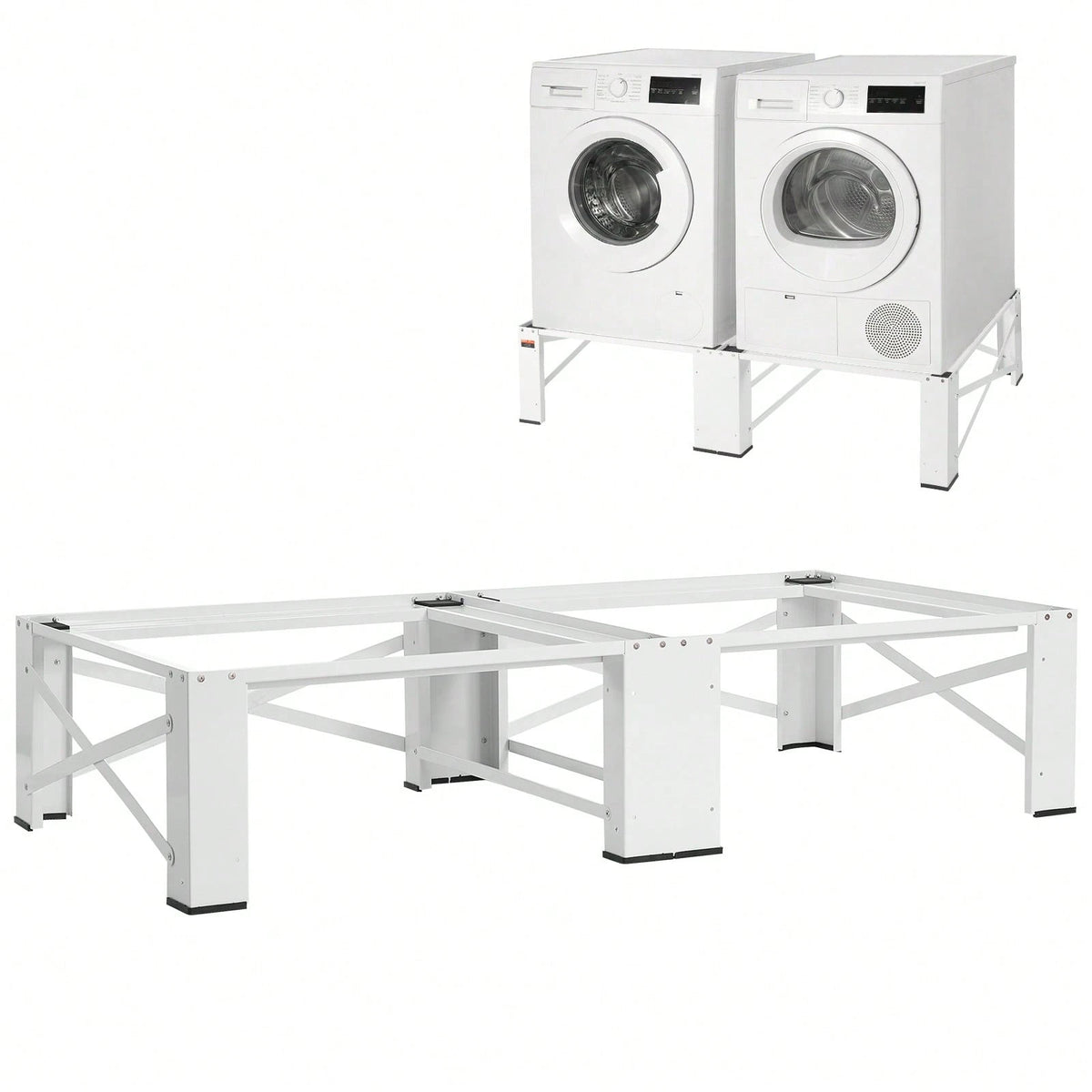 Laundry Pedestal, 12 In Height, Washer And Dryer Pedestals With 700 Lbs Weight Load Capacity, Non-Slip Feet, 28.3 X 28.3 In Washing Machine Stand Universal Fit, White, 2 Pack