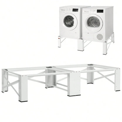 Laundry Pedestal, 12 In Height, Washer And Dryer Pedestals With 700 Lbs Weight Load Capacity, Non-Slip Feet, 28.3 X 28.3 In Washing Machine Stand Universal Fit, White, 2 Pack