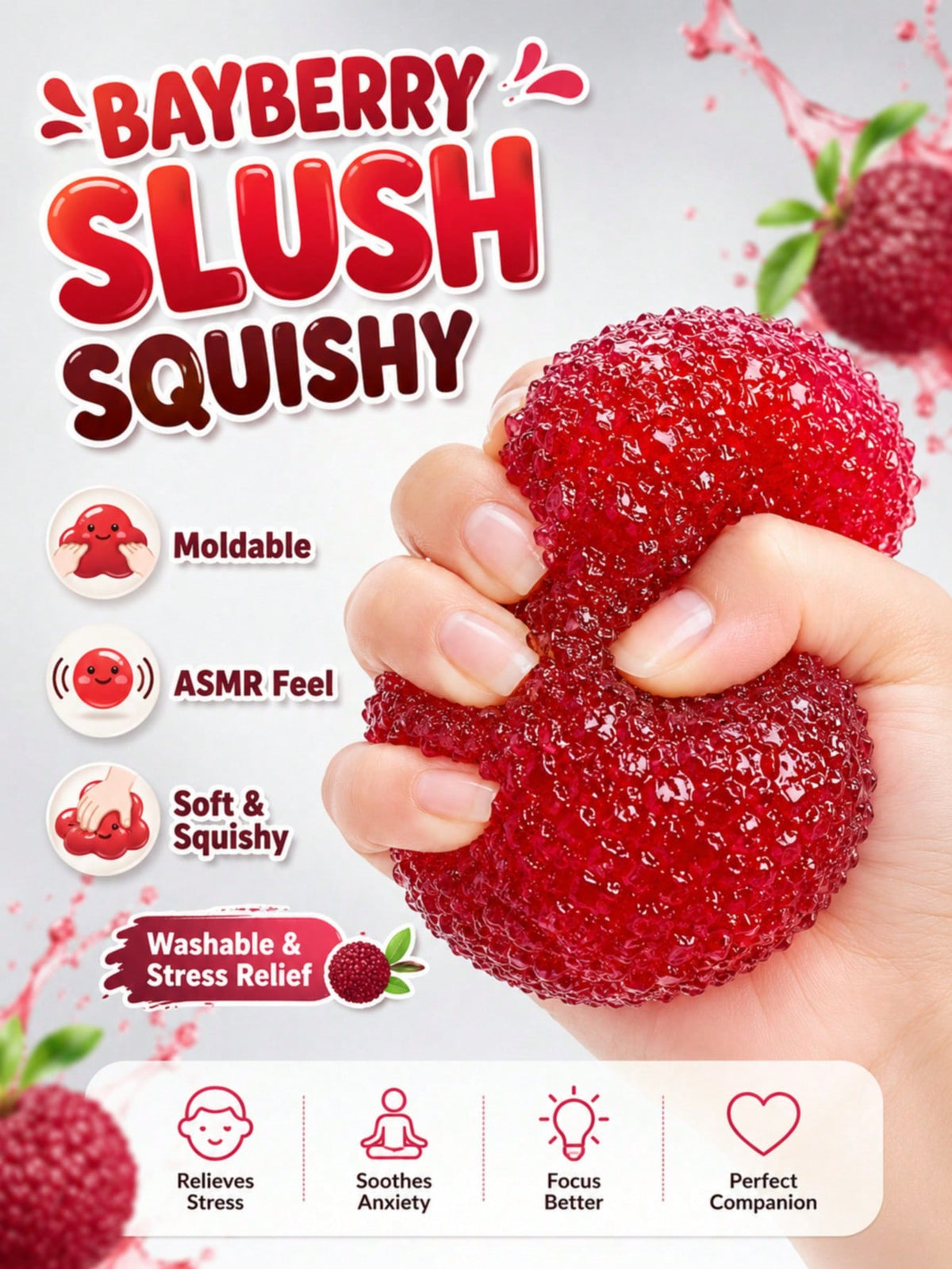 Laurel Leaf Soft Squeeze Ball Toy, Crisp Texture Stress Relief Fidget Toy, ASMR Sensory Squeeze Toy, Suitable For Children, Teenagers And Adult Women, Soft Touch Desktop Toy, Applicable For Classroom