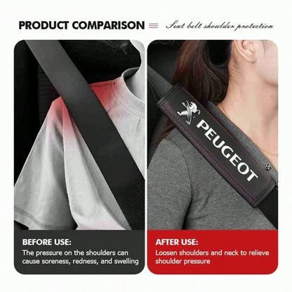 Leather Car Seat Belt Shoulder Protector Pad Auto Accessories For Peugeot 206 207 208 107 106 807 407 508 205 4008 301 607 108