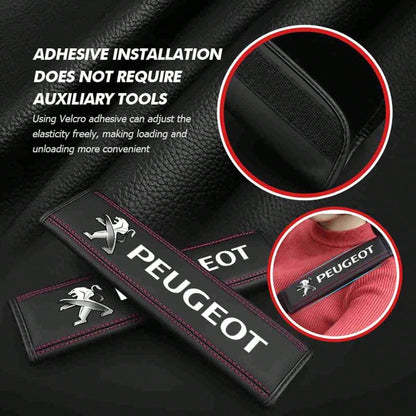 Leather Car Seat Belt Shoulder Protector Pad Auto Accessories For Peugeot 206 207 208 107 106 807 407 508 205 4008 301 607 108